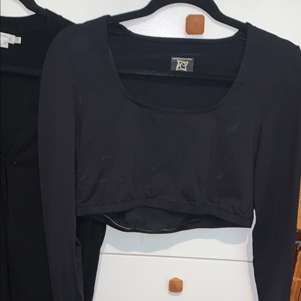 Black Long Sleeve Crop Top